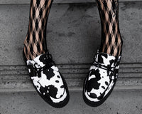 V3357L Cow Print Creeper Mule