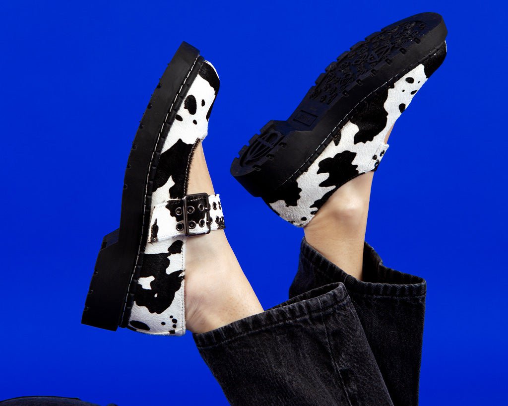 T2351 Cow Print Mary Jane