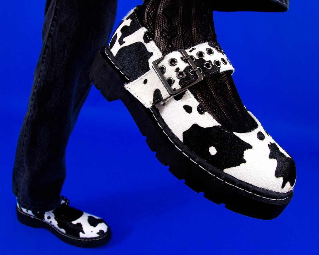 T2351 Cow Print Mary Jane