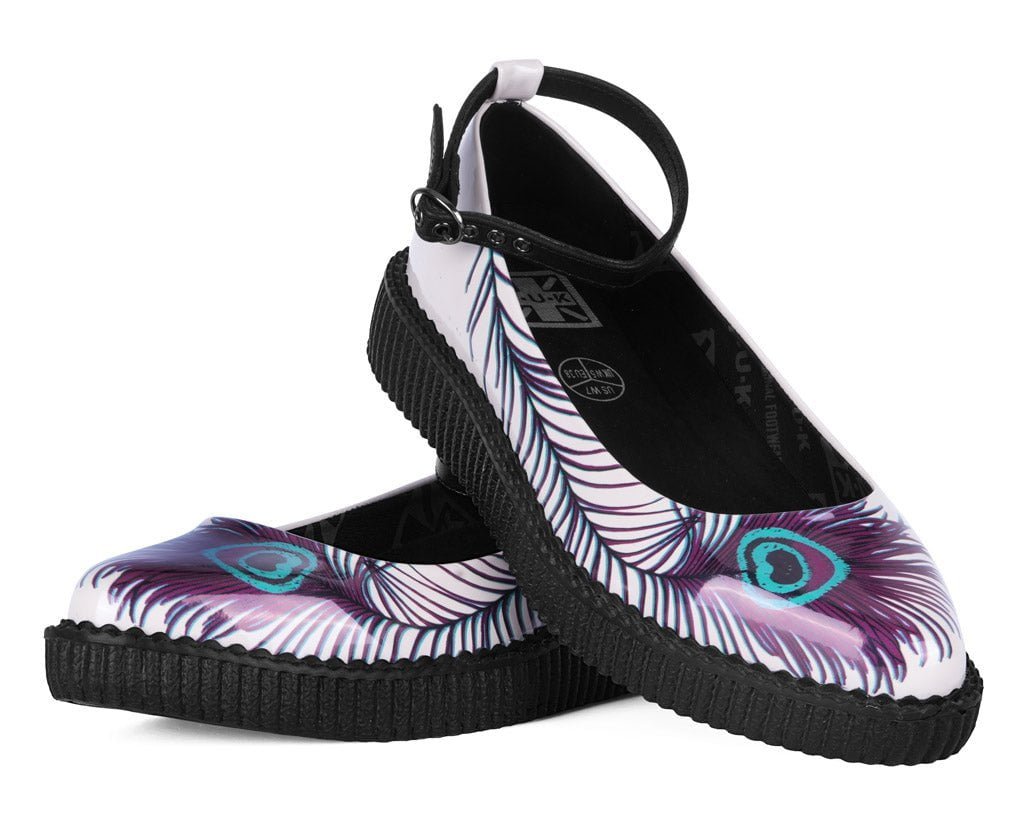 A3396L Cream Peacock Feather Ballet Creeper