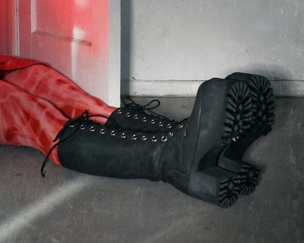 A9649L Distressed Knee-High Nosebleed Boot