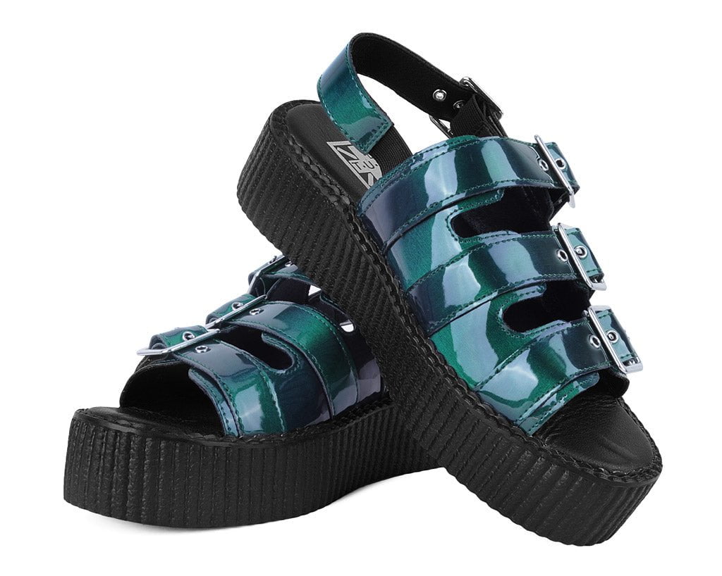 V3199L Emerald Metallic 3-Buckle Mondo Sandal
