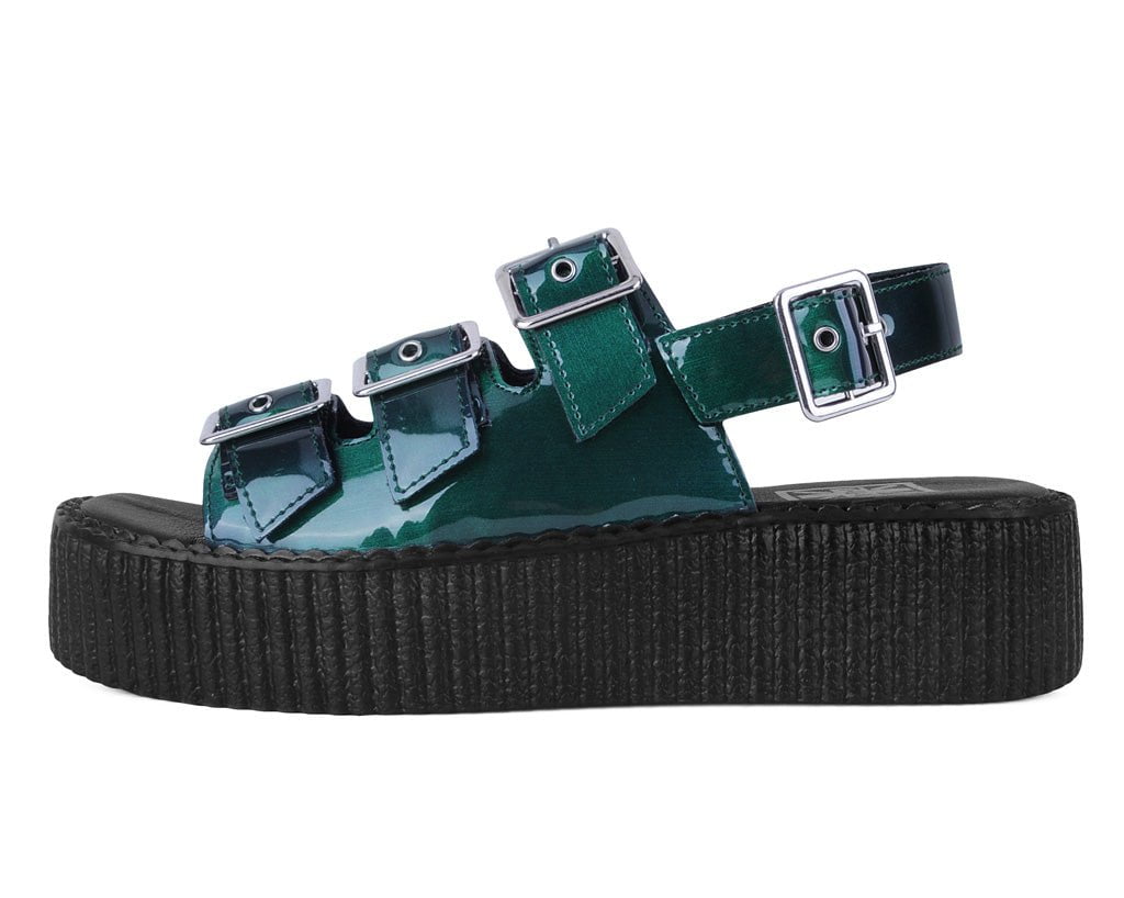 V3199L Emerald Metallic 3-Buckle Mondo Sandal