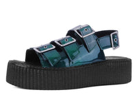 V3199L Emerald Metallic 3-Buckle Mondo Sandal