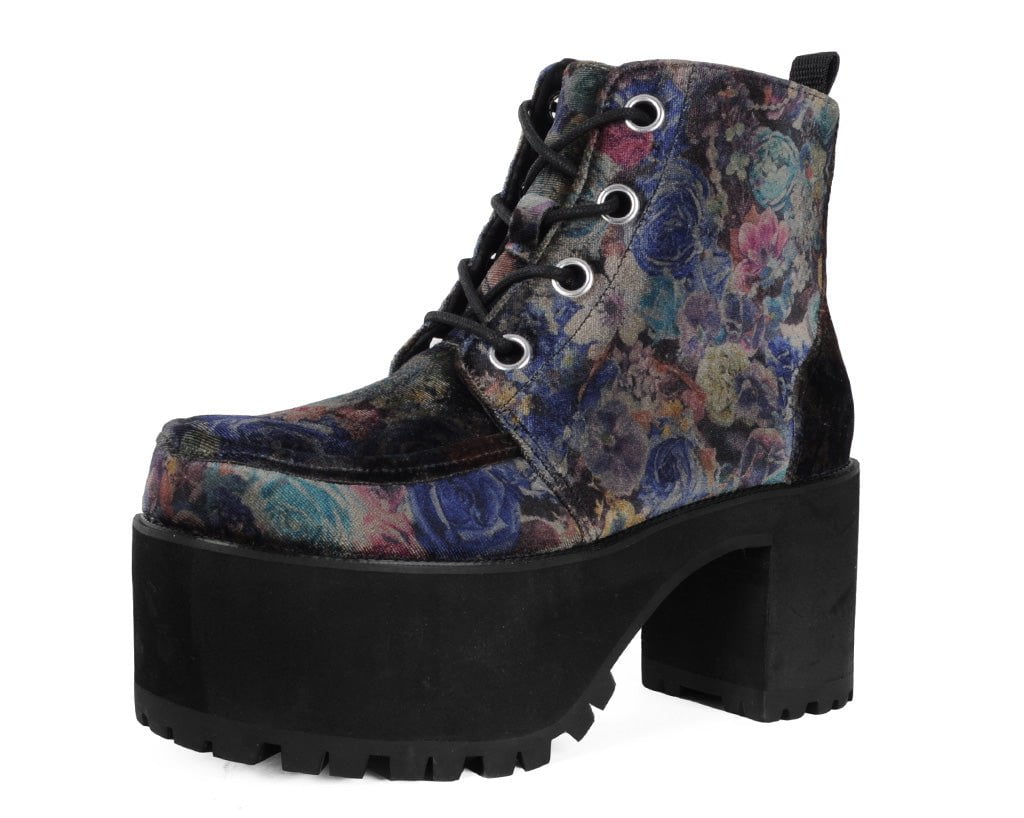 A3285L Floral Velvet Nosebleed Boot
