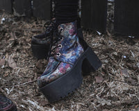 A3285L Floral Velvet Nosebleed Boot