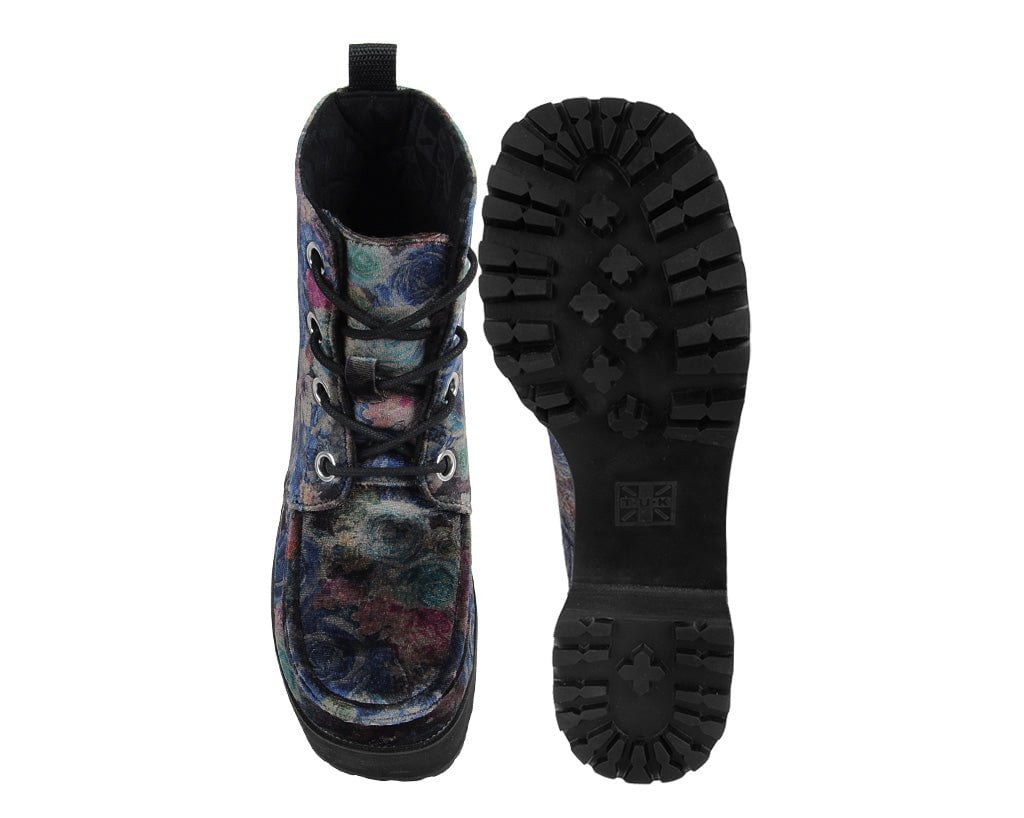 A3285L Floral Velvet Nosebleed Boot