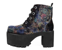 A3285L Floral Velvet Nosebleed Boot