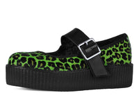 Green Leopard Cow Hair Mondo Mary Jane - T.U.K.V3413L-05