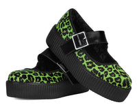 V3413L Green Leopard Cow Hair Mondo Mary Jane