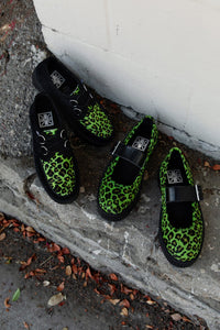 V3413L Green Leopard Cow Hair Mondo Mary Jane