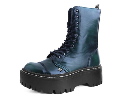 A3195 Green Rub-Off 10-Eye Double Decker Boot