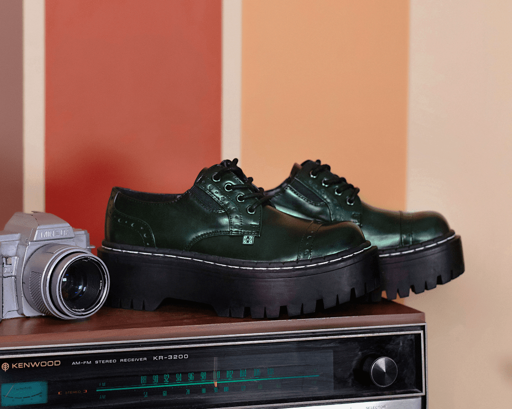 A3193L Green Rub-Off Double Decker Brogue