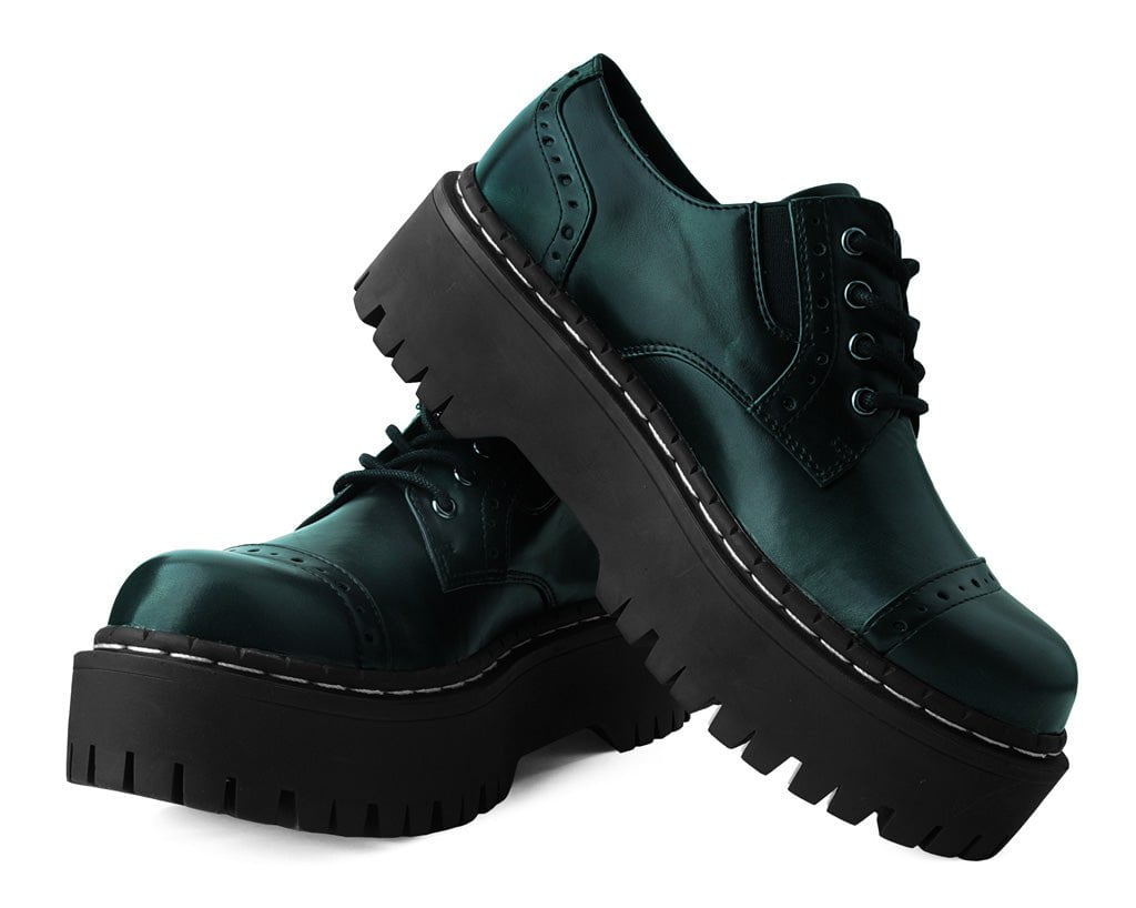 A3193L Green Rub-Off Double Decker Brogue