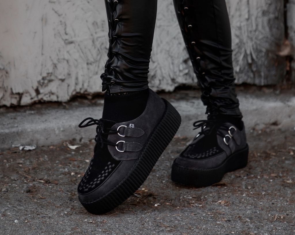 Grey & Black Suede Viva Mondo Creeper - T.U.K.V3339-03