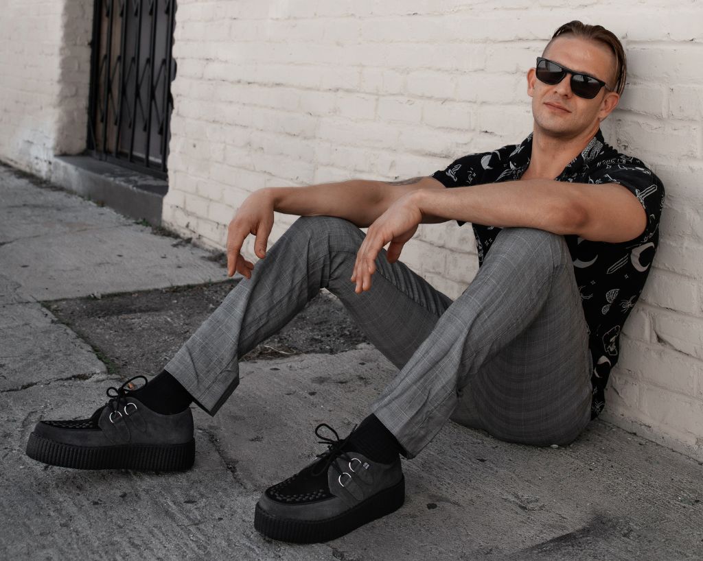 Grey & Black Suede Viva Mondo Creeper - T.U.K.V3339-03