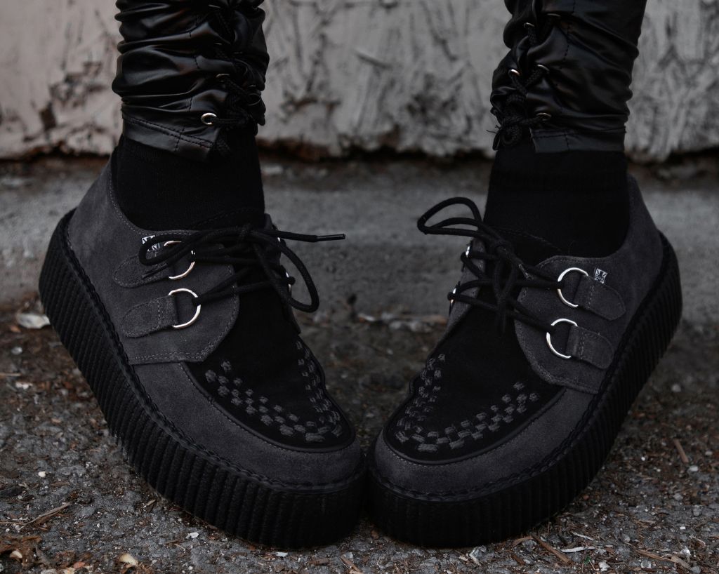 Grey & Black Suede Viva Mondo Creeper - T.U.K.V3339-03