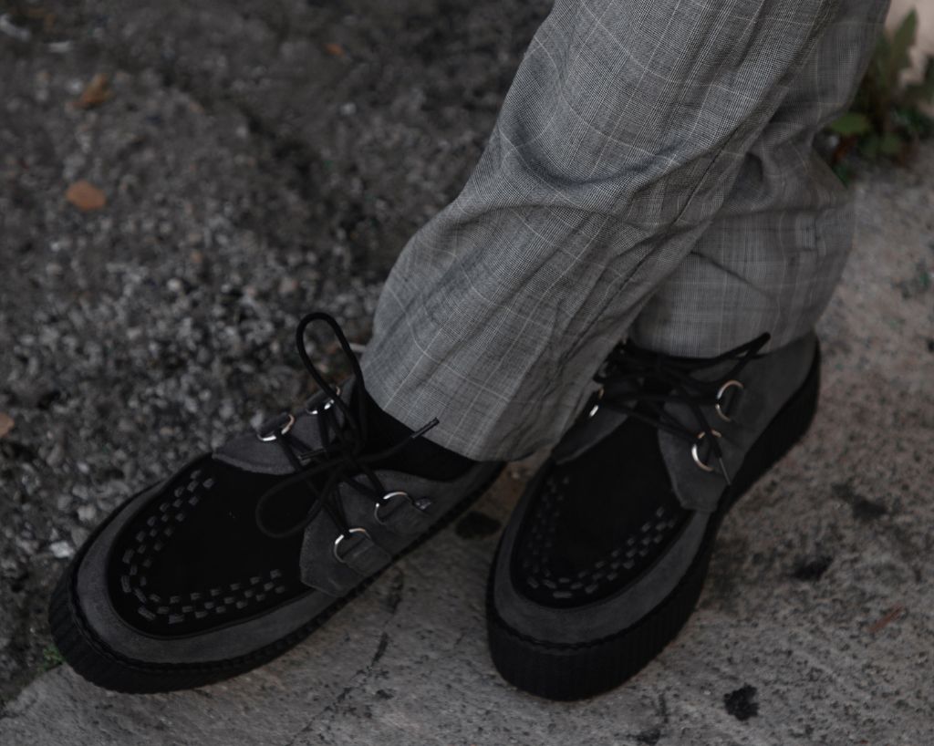 Grey & Black Suede Viva Mondo Creeper - T.U.K.V3339-03