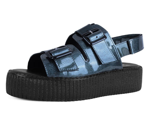 Grey Patent 2-Buckle Sandal - T.U.K.V3251L-05
