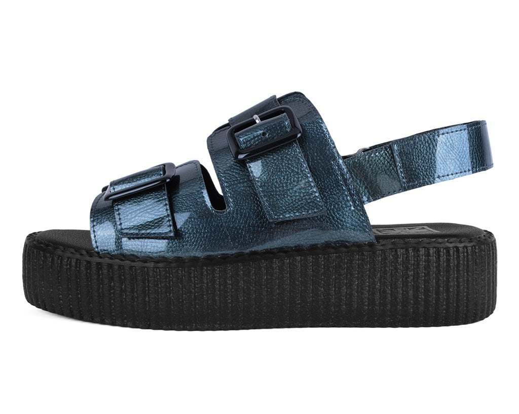Grey Patent 2-Buckle Sandal - T.U.K.V3251L-05