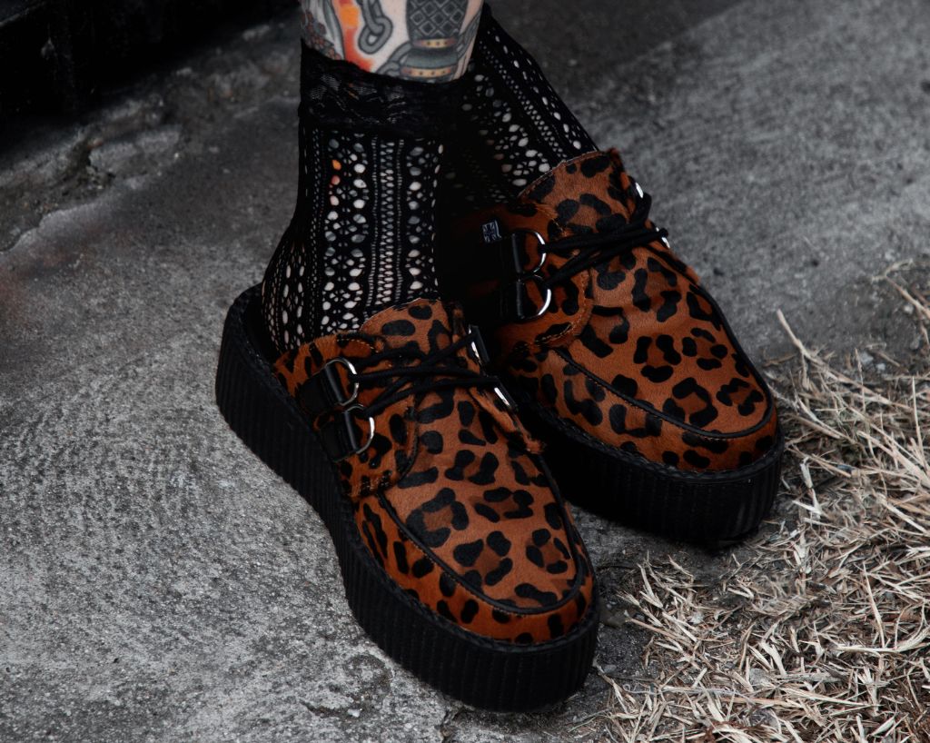 V3356L Leopard Print Creeper Mule