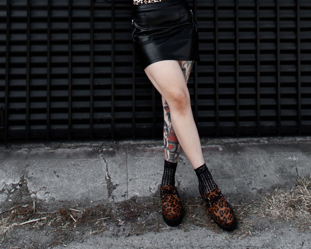 V3356L Leopard Print Creeper Mule
