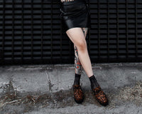 V3356L Leopard Print Creeper Mule