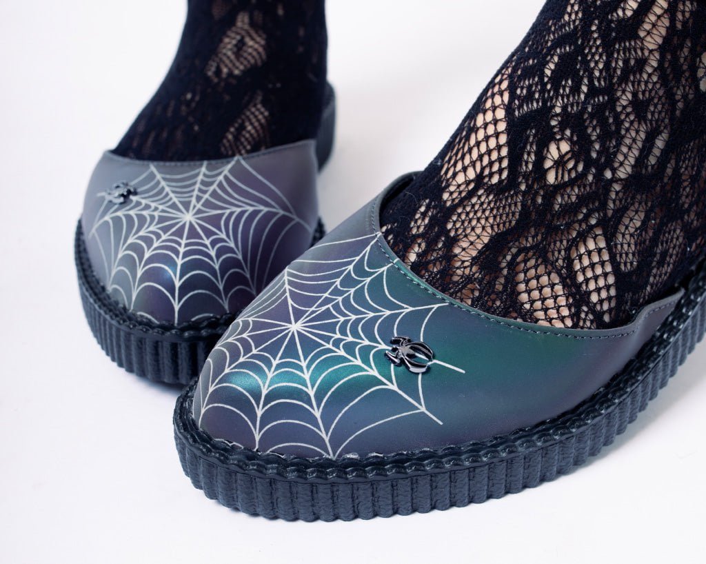 A3167L Midnight Chameleon Spiderweb Glow Sandal