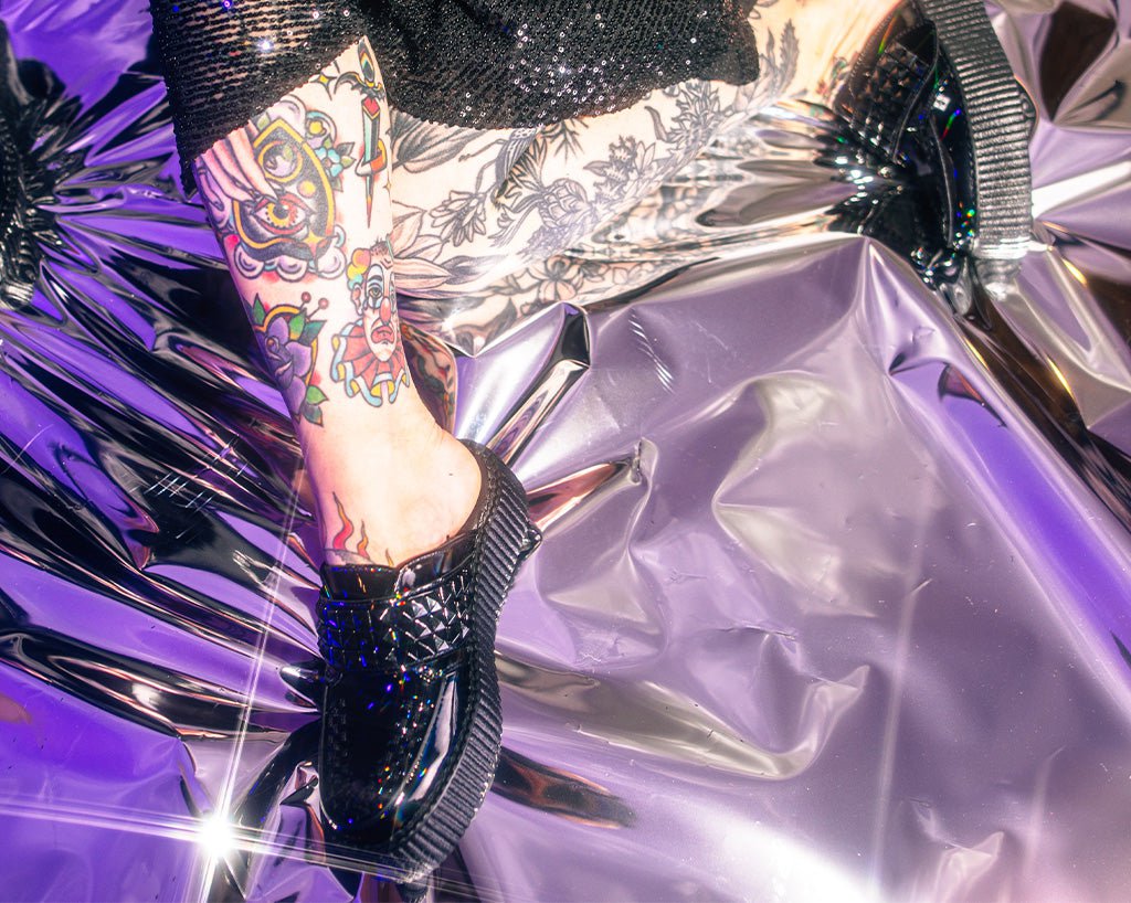 Black Rainbow Haze Studded Creeper Mule