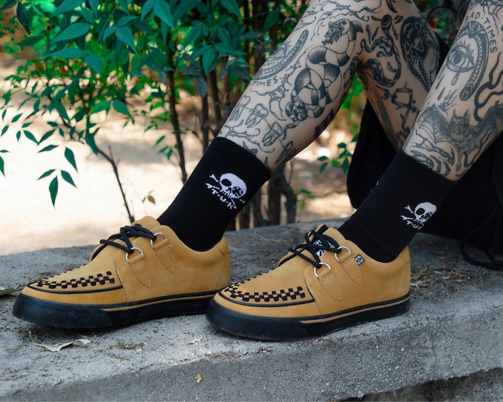 A3329 Mustard Suede Creeper Sneaker