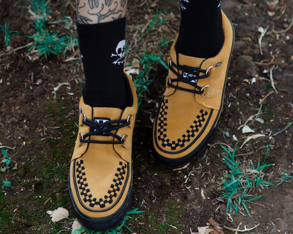 A3329 Mustard Suede Creeper Sneaker