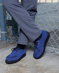 F3416 Navy Suede Viva Low creeper