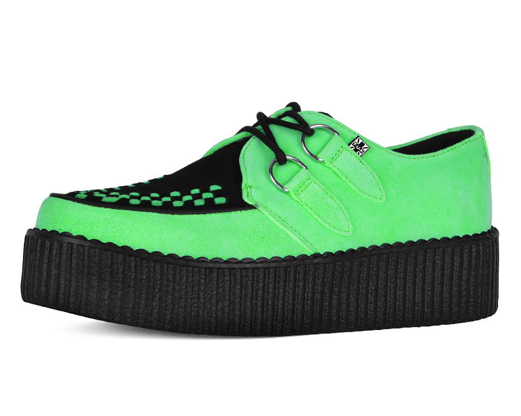 Neon Green & Black Suede Viva Mondo Creeper - T.U.K.V3389-03