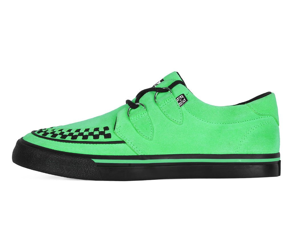 A3397 Neon Green Suede Creeper Sneaker