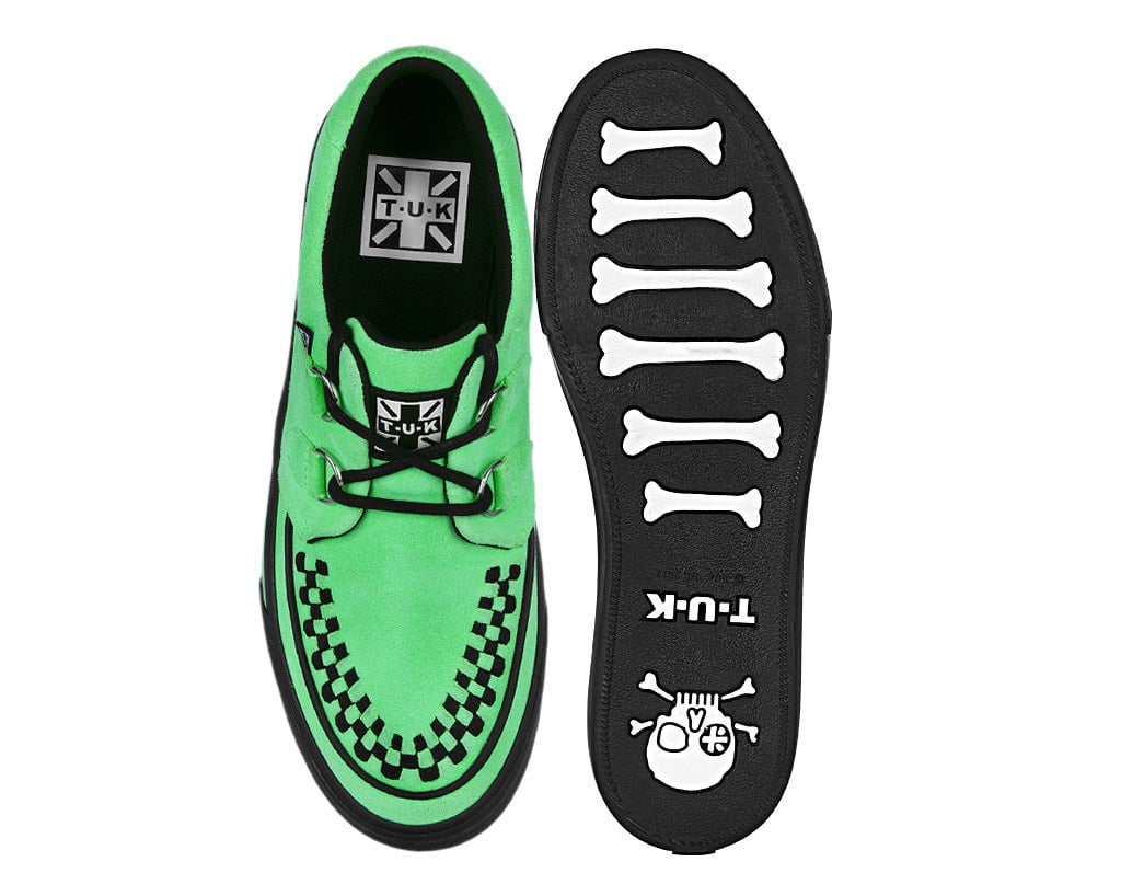 A3397 Neon Green Suede Creeper Sneaker