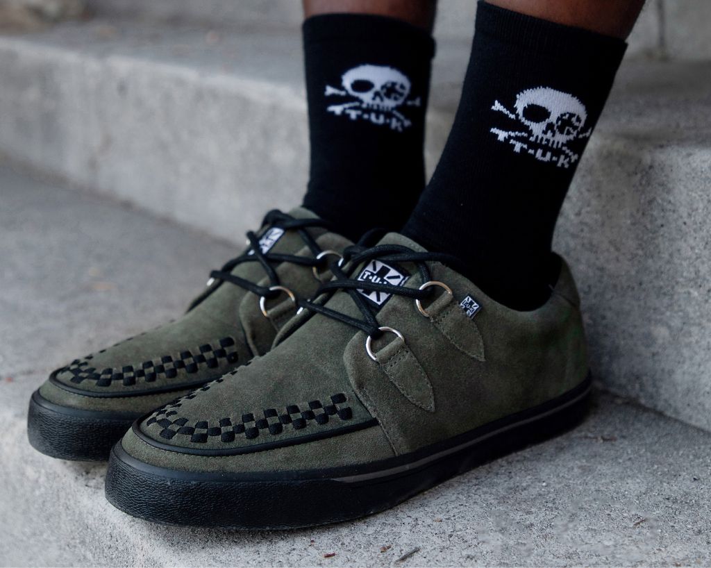 A3330 Olive Green Suede Creeper Sneaker