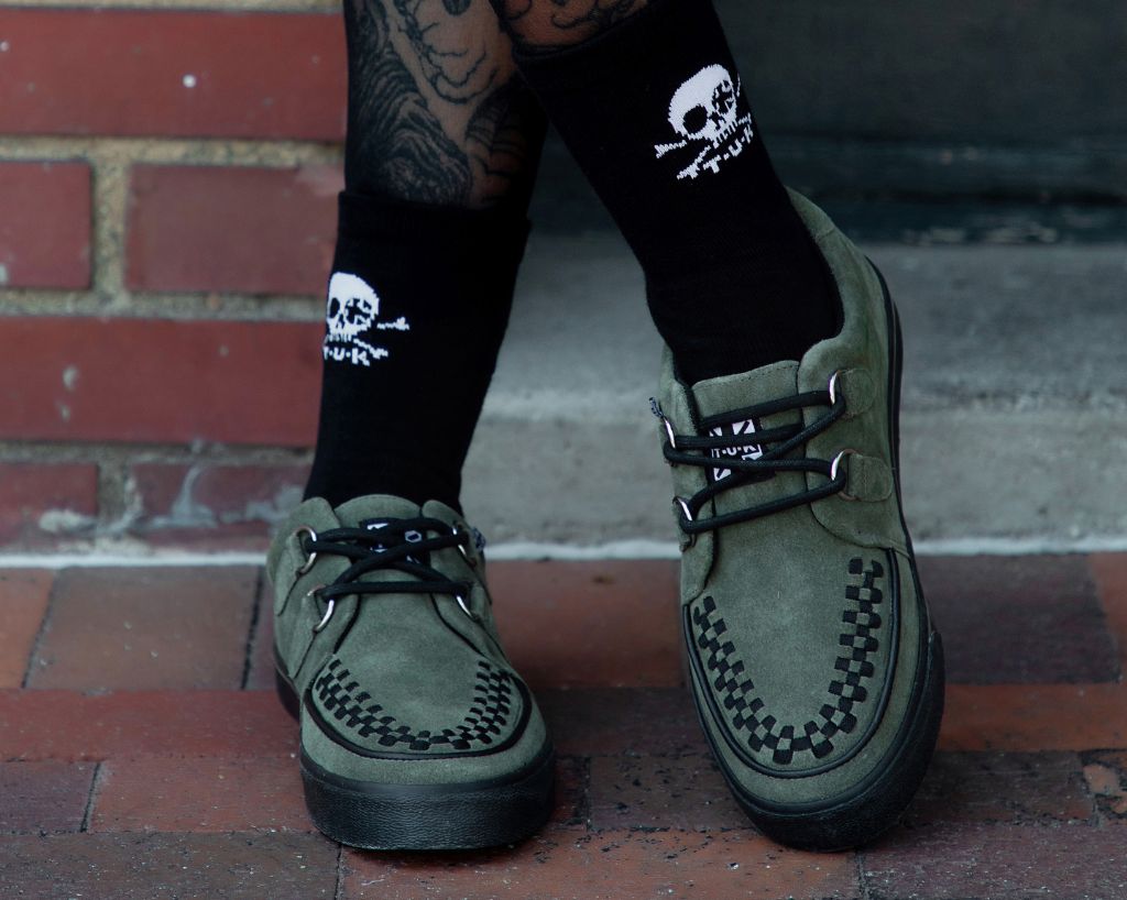 A3330 Olive Green Suede Creeper Sneaker