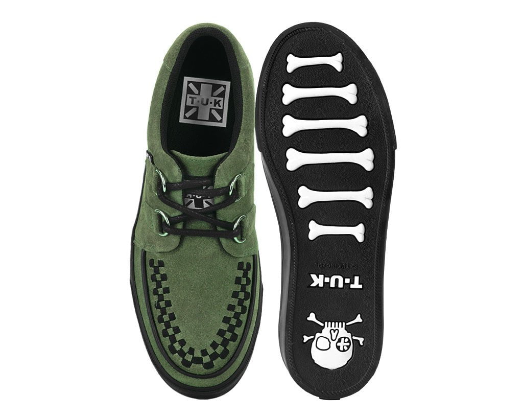 A3330 Olive Green Suede Creeper Sneaker