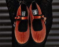 F3215L Orange Corduroy Viva Low Mary Jane