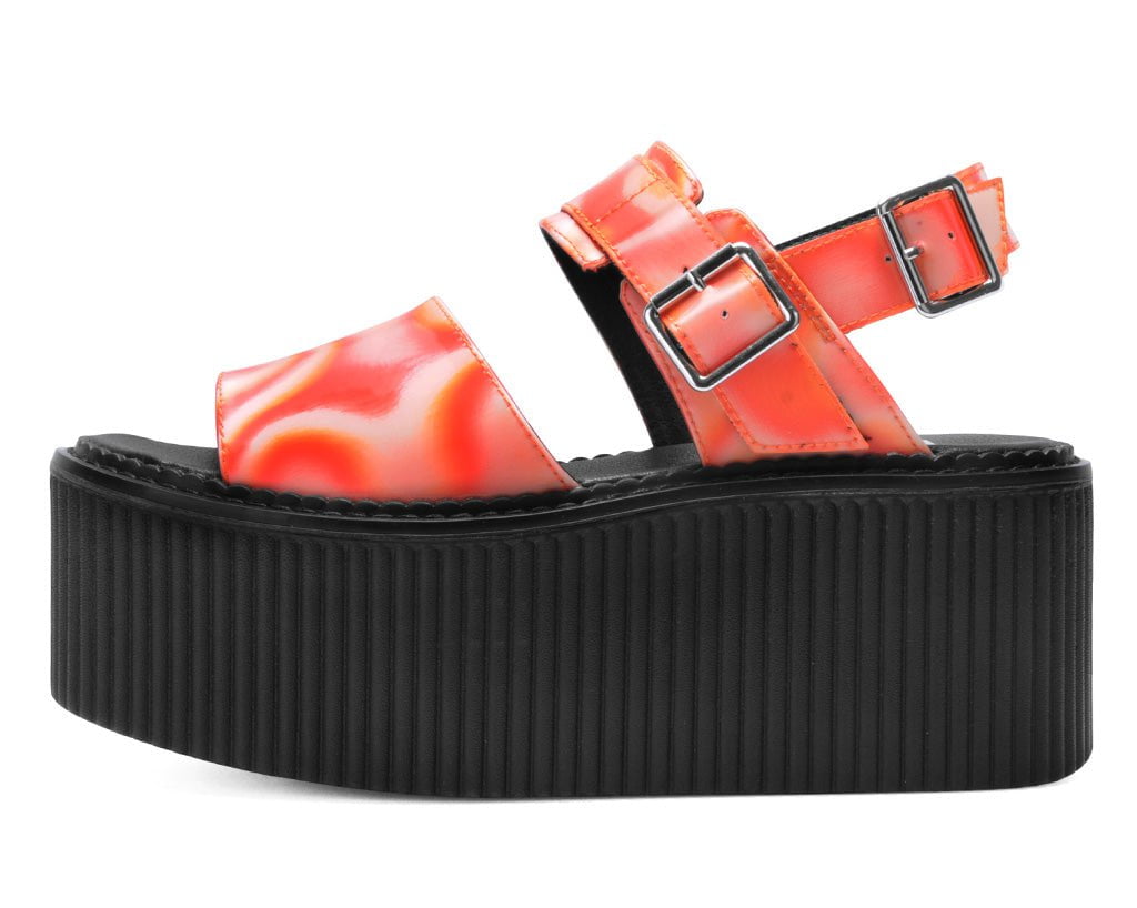 S3306L Orange Wavy Strato Sandal