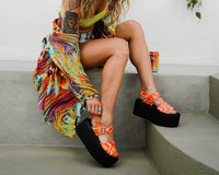 S3306L Orange Wavy Strato Sandal