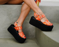 S3306L Orange Wavy Strato Sandal