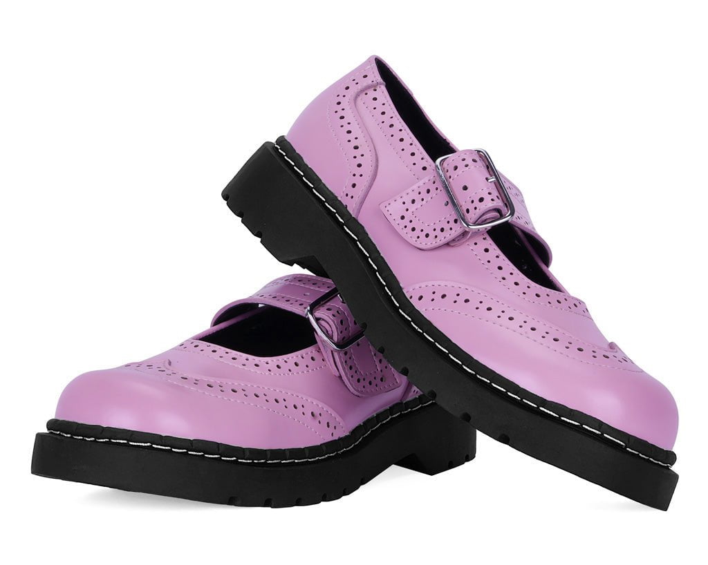 T2347 Pink Brogue Mary Jane