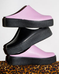 V3372L Pink Leather Viva Mondo Creeper Clog