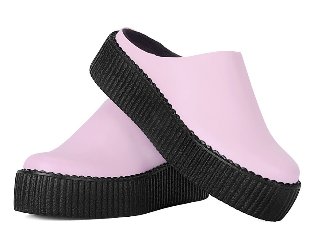 V3372L Pink Leather Viva Mondo Creeper Clog