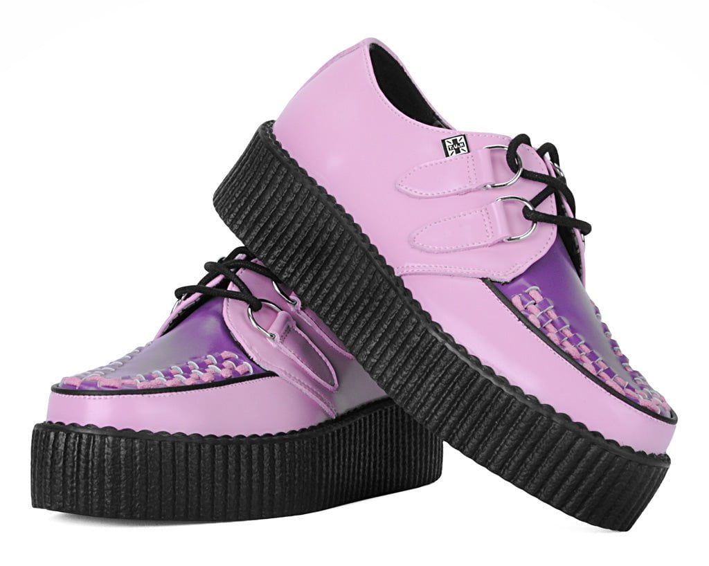 Pink & Purple Leather Viva Mondo Creeper - T.U.K.V3360-03
