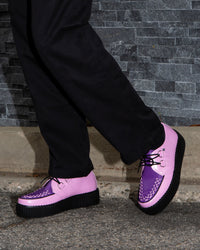Pink & Purple Leather Viva Mondo Creeper - T.U.K.V3360-03