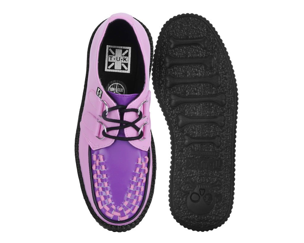 Pink & Purple Leather Viva Mondo Creeper - T.U.K.V3360-03