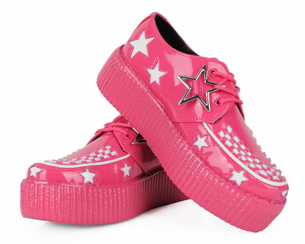 Pink & White Star Viva Mondo Creeper - T.U.K.V3265-03