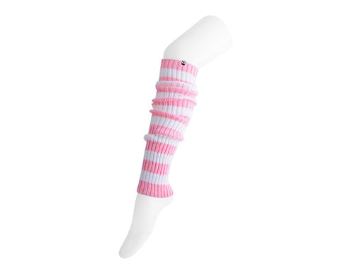 TSK1160 Pink & White Stripe Knit Leg Warmer TSK1160-OS